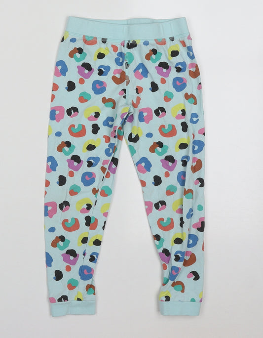 Marks and Spencer Girls Blue Animal Print Cotton  Pyjama Pants Size 3-4 Years  Pullover