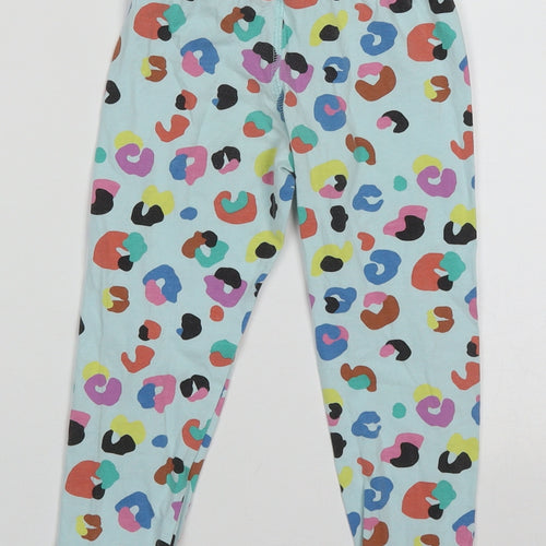 Marks and Spencer Girls Blue Animal Print Cotton  Pyjama Pants Size 3-4 Years  Pullover