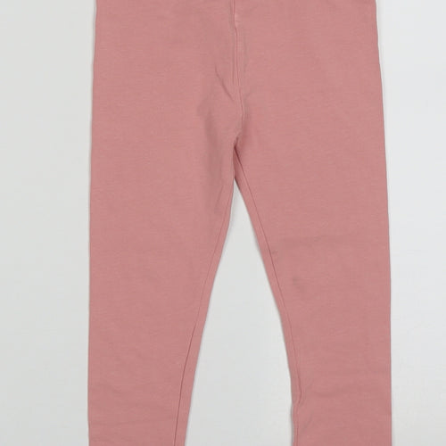 pep&co Girls Pink  Cotton Capri Trousers Size 3-4 Years  Regular Pullover