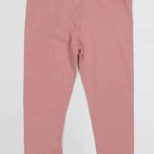 pep&co Girls Pink  Cotton Capri Trousers Size 3-4 Years  Regular Pullover