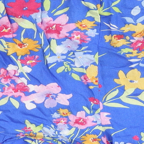Love to Lounge Womens Blue Floral Polyester  Sleep Shorts Size M