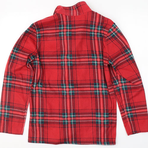 Marks and Spencer Mens Red Plaid Polyester  Pyjama Top Size S  Button