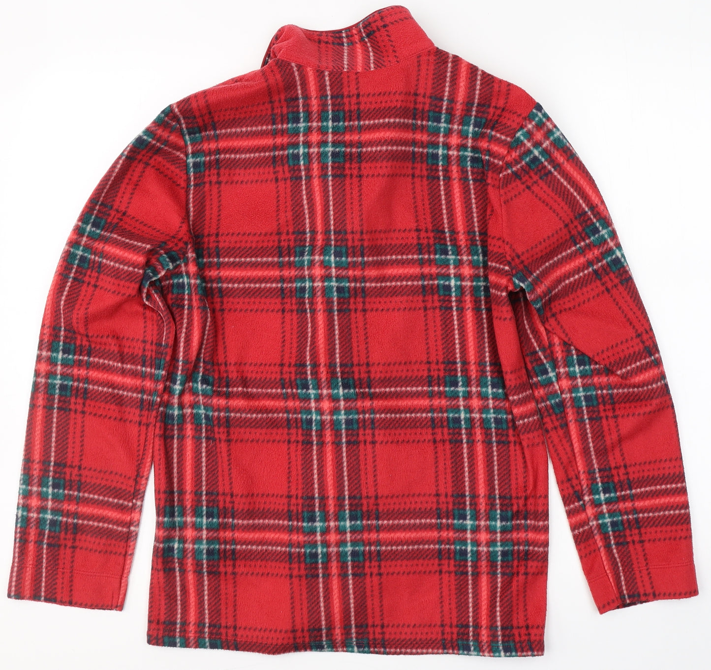 Marks and Spencer Mens Red Plaid Polyester  Pyjama Top Size S  Button