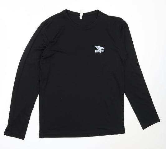 Kariban Mens Black  Polyester Basic T-Shirt Size L Round Neck
