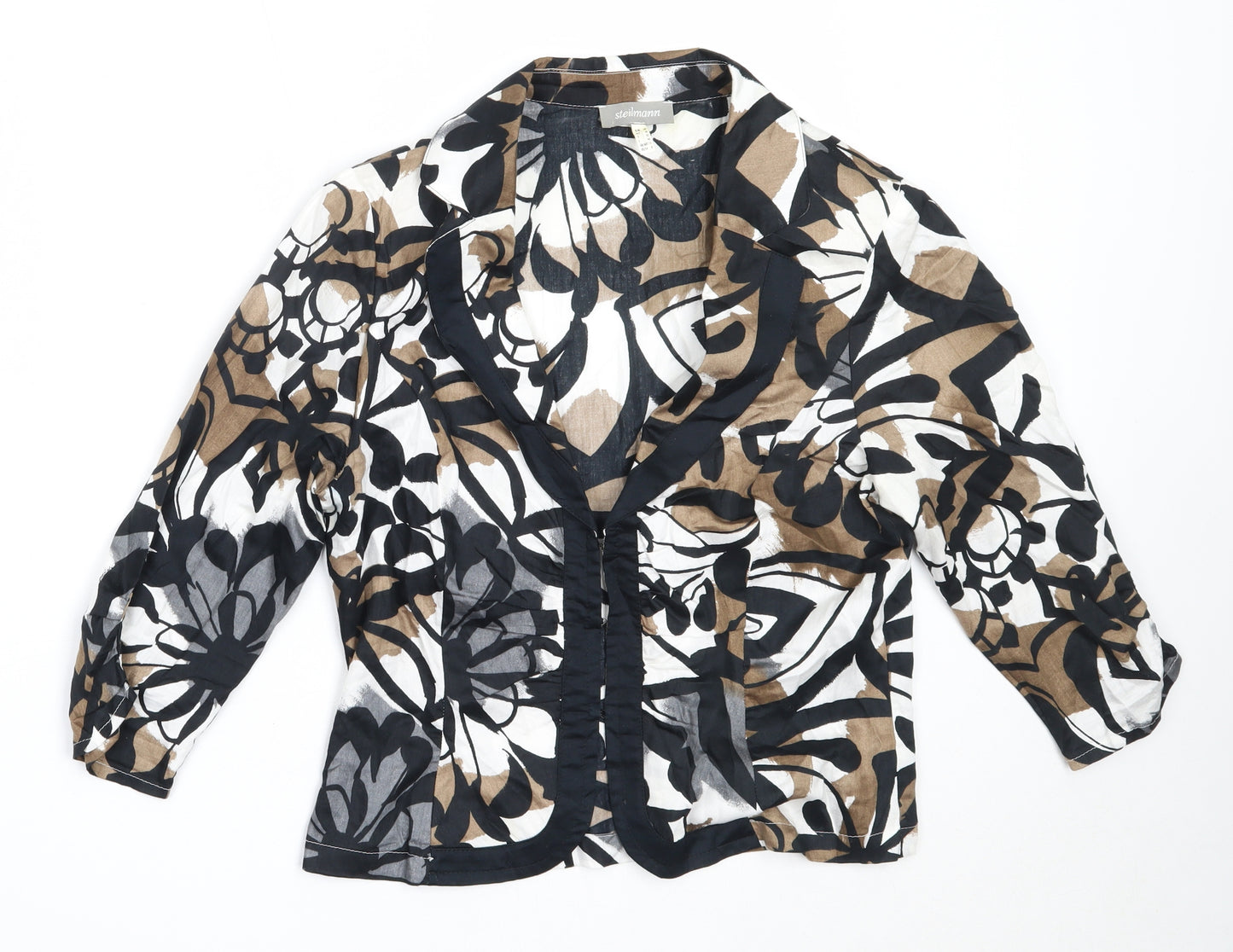 Steilmann Womens Black Geometric  Jacket Blazer Size 12