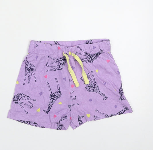 Dunnes Stores Girls Purple Geometric Cotton Cami Sleep Shorts Size 2-3 Years  Pullover - Giraffe print