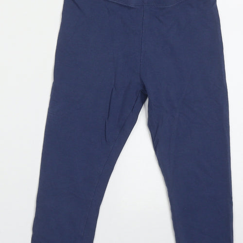 NEXT Girls Blue  Cotton Cropped Trousers Size 7 Years  Regular Pullover