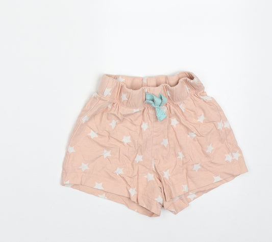 Primark Girls Pink Geometric Cotton Cami Sleep Shorts Size 3-4 Years  Tie - star pattern