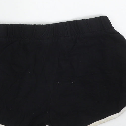 pep&co Girls Black  Cotton Sweat Shorts Size 6-7 Years  Regular Tie