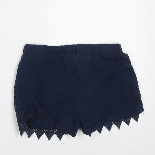 Primark Girls Blue Geometric Polyester Bermuda Shorts Size 5-6 Years  Regular Tie