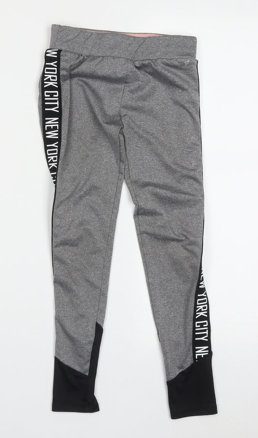 Primark Girls Grey  Polyester Capri Trousers Size 7-8 Years  Regular Pullover - New York City