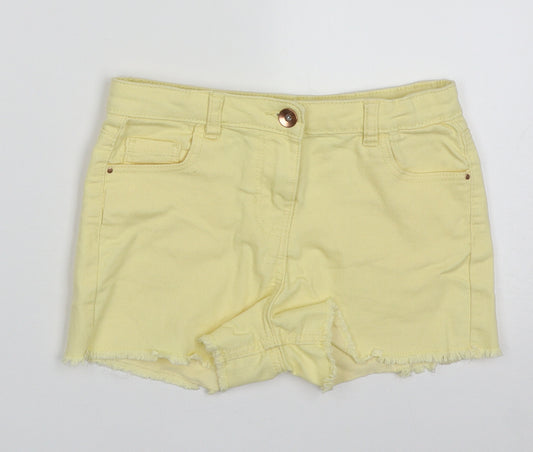 George Girls Yellow  Cotton Bermuda Shorts Size 8-9 Years  Regular Buckle