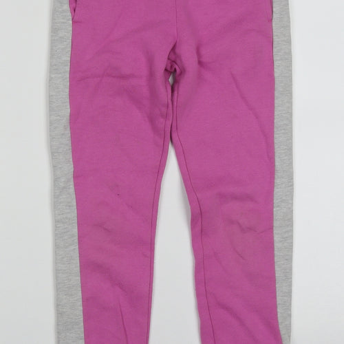 Primark Girls Purple  Polyacrylate Fibre Jogger Trousers Size 8-9 Years  Regular Tie