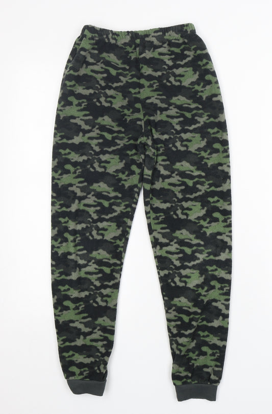 Primark  Boys Green Camouflage Polyester  Pyjama Pants Size 10-11 Years
