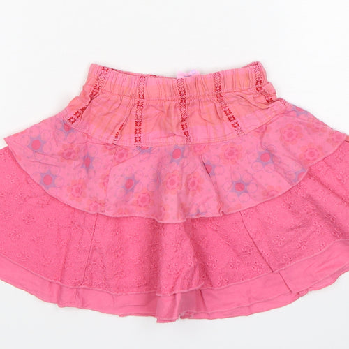 IKKS Girls Pink Geometric Cotton Skater Skirt Size 18 Months