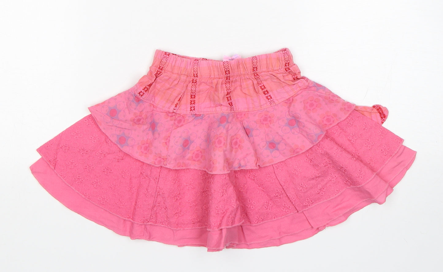 IKKS Girls Pink Geometric Cotton Skater Skirt Size 18 Months