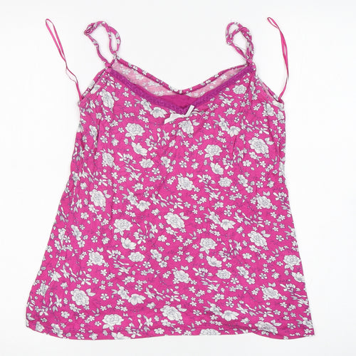 Primark Womens Pink Floral Viscose Cami Pyjama Top Size M
