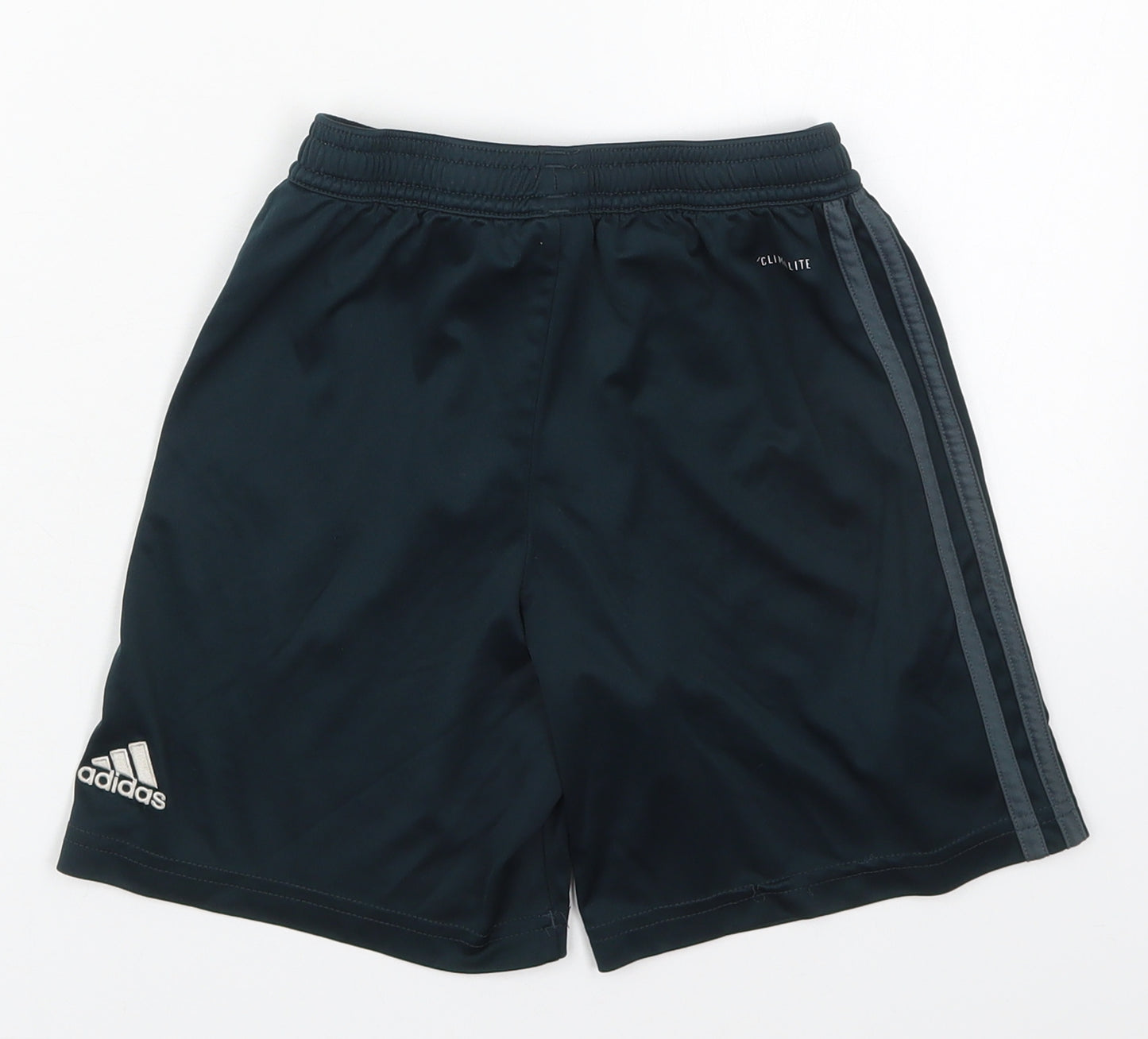 adidas Boys Blue Striped Polyester Sweat Shorts Size 9-10 Years  Regular Drawstring