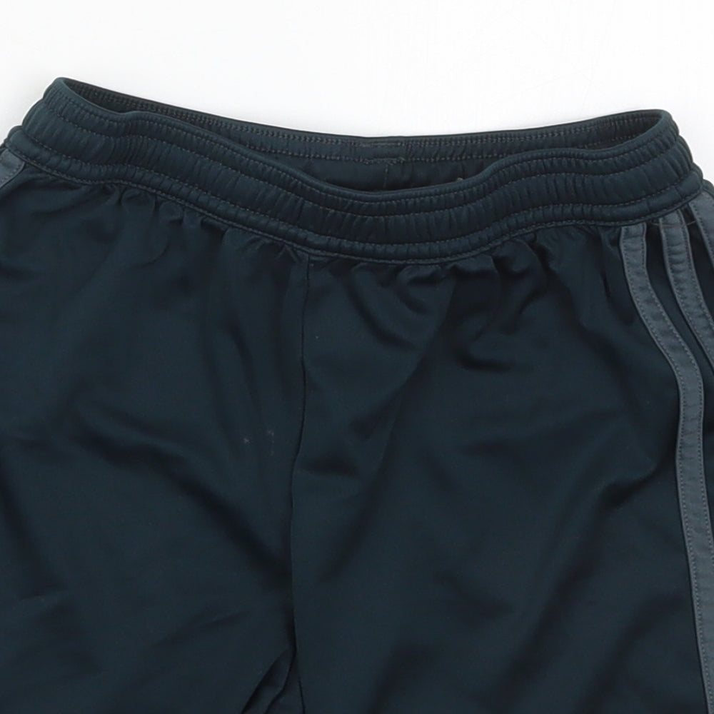 adidas Boys Blue Striped Polyester Sweat Shorts Size 9-10 Years  Regular Drawstring