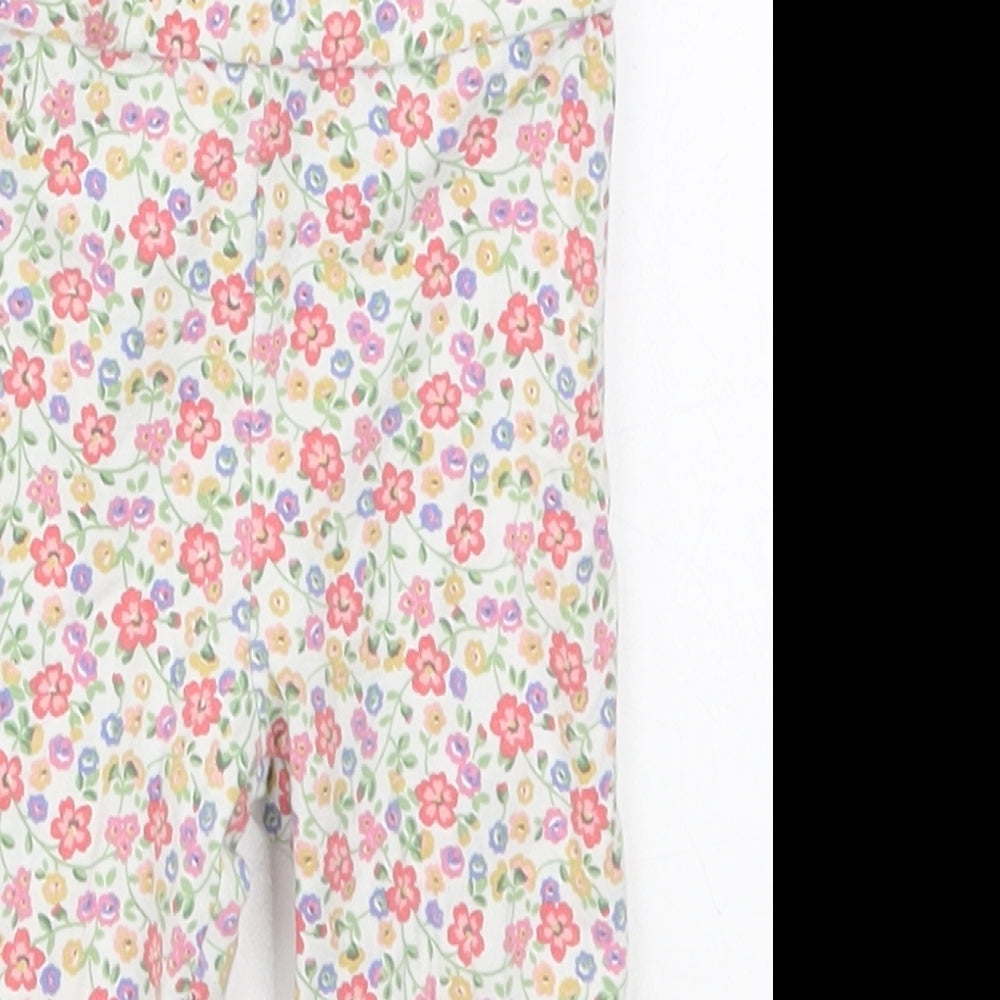 Cath Kidston Girls Multicoloured Floral Cotton Capri Leggings Size 6-9 Months