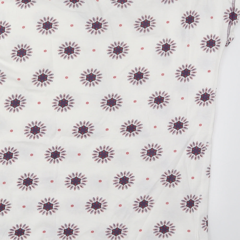 Avon Womens Multicoloured Geometric Cotton Top Pyjama Top Size 10