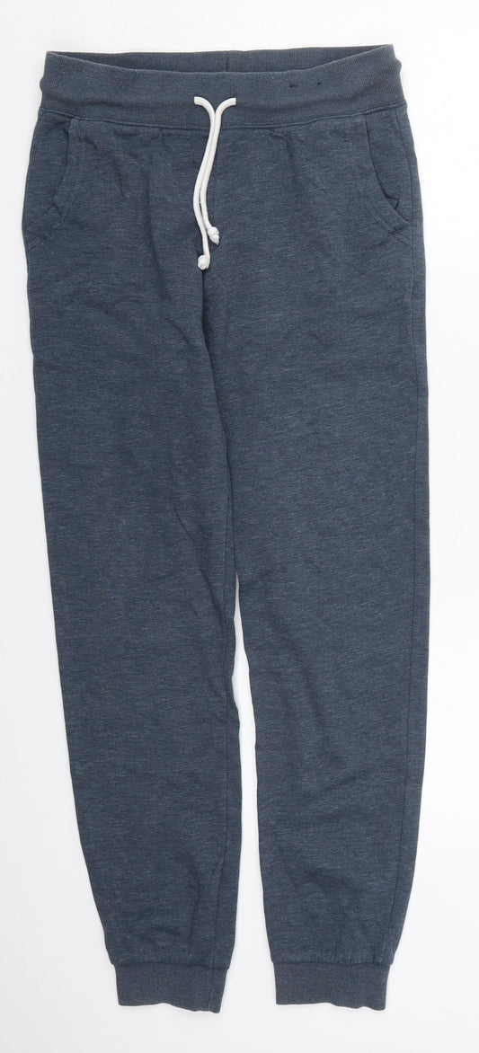 H&M Mens Blue  Cotton Sweatpants Trousers Size XS L29 in Regular Drawstring