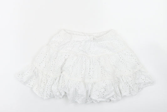 NEXT Girls White  Cotton Flare Skirt Size 2-3 Years  Regular