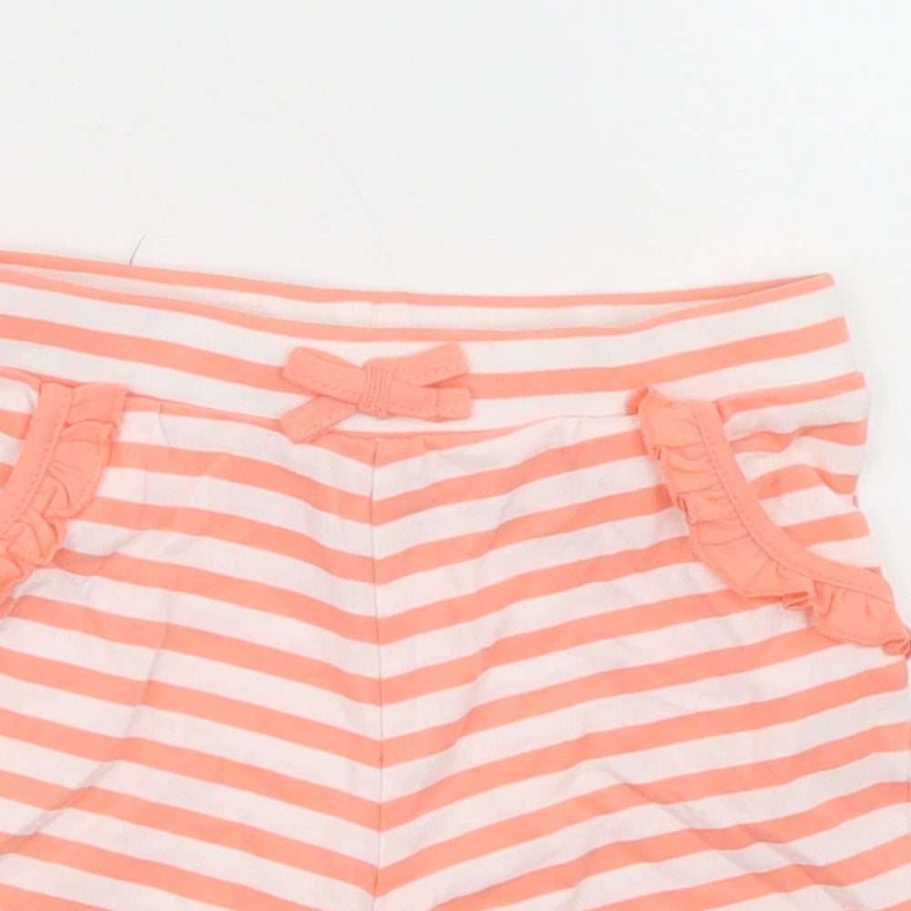 George Girls Pink Striped Cotton Sweat Shorts Size 2-3 Years  Regular