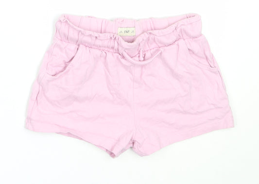 F&F Girls Pink  Cotton Hot Pants Shorts Size 6-7 Years  Regular