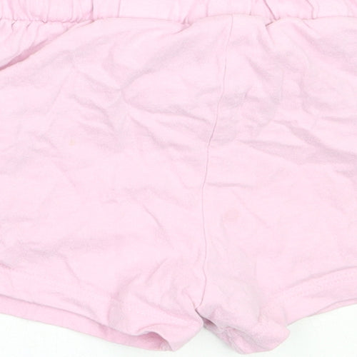 F&F Girls Pink  Cotton Hot Pants Shorts Size 6-7 Years  Regular