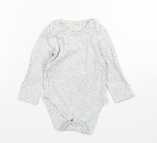 Marks and Spencer Baby Grey  Cotton Leotard One-Piece Size 3-6 Months  Snap