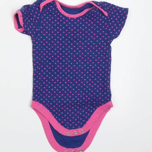 George Girls Pink Polka Dot Cotton Babygrow One-Piece Size 18-24 Months  Buckle - heart pattern