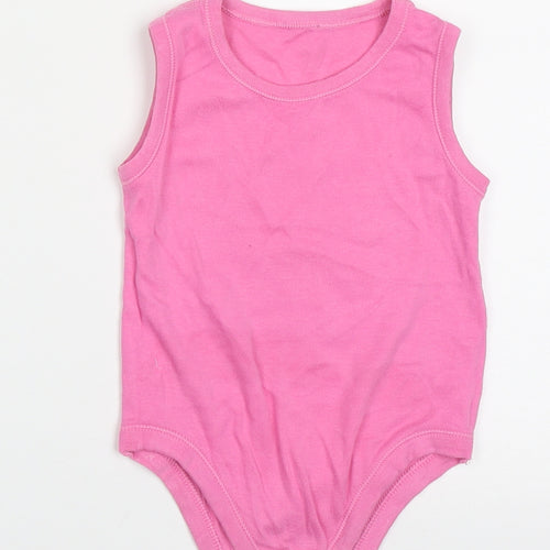 Matalan Girls Pink  Cotton Babygrow One-Piece Size 18-24 Months  Button