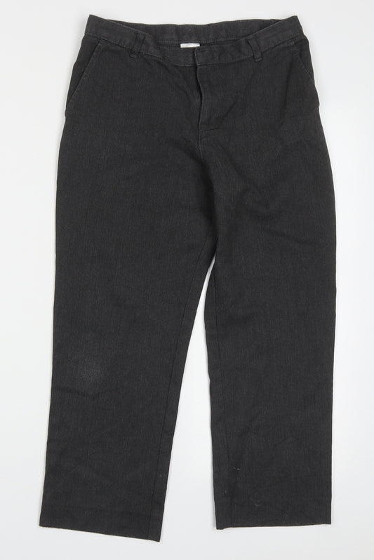 George Boys Grey  Polyester Capri Trousers Size 12-13 Years  Regular Hook & Eye - school Wear