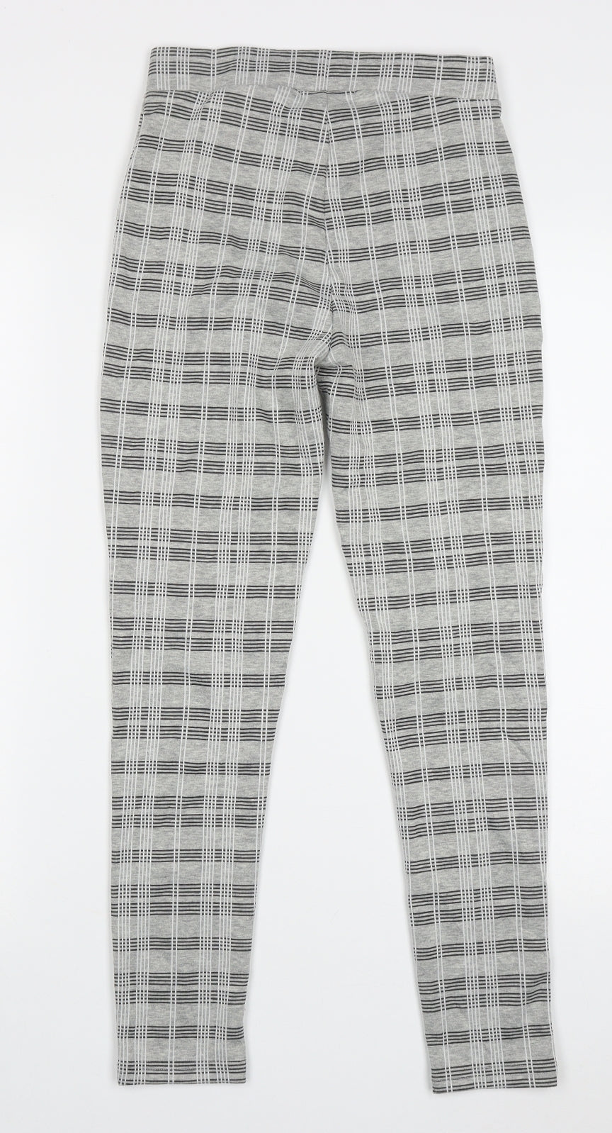Primark Girls Grey Check Polyester Capri Trousers Size 11-12 Years  Regular Pullover