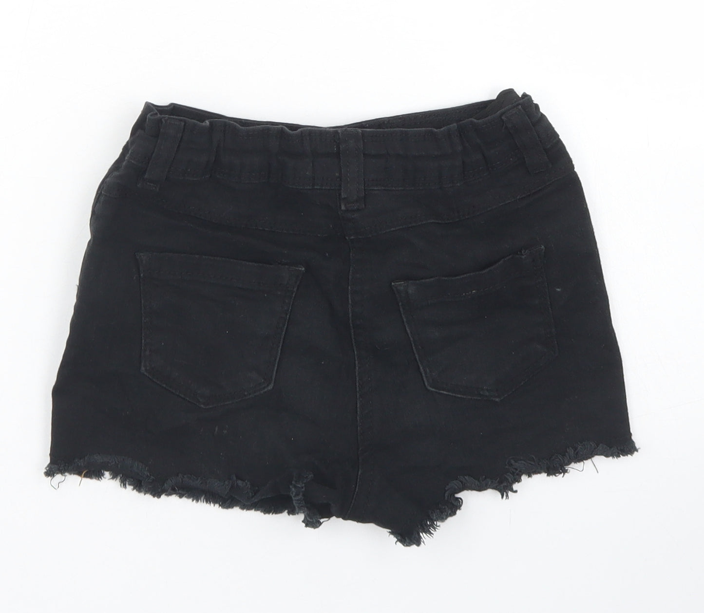 Pep & Co Girls Black  Cotton Mom Shorts Size 8-9 Years  Regular Buckle