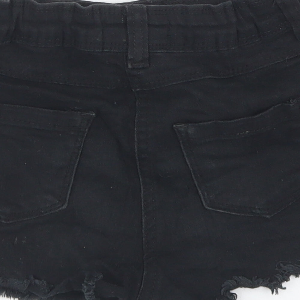 Pep & Co Girls Black  Cotton Mom Shorts Size 8-9 Years  Regular Buckle