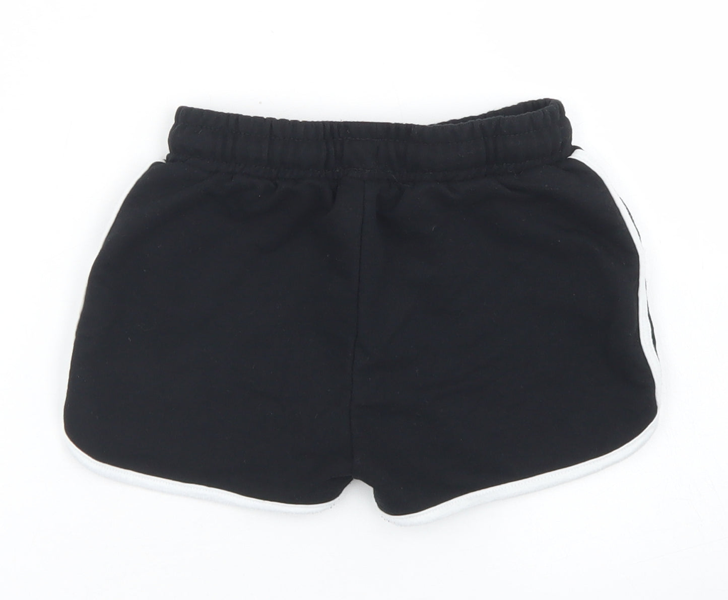 Primark Girls Black  Polyester Sweat Shorts Size 6-7 Years  Regular Drawstring