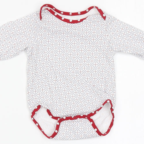 mamas & papas Girls White Geometric 100% Cotton Babygrow One-Piece Size 0-3 Months  Snap - Polka Dot