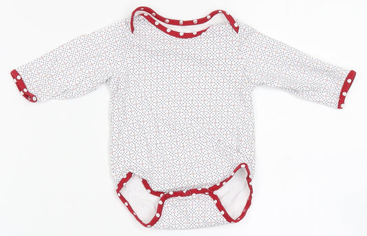 mamas & papas Girls White Geometric 100% Cotton Babygrow One-Piece Size 0-3 Months  Snap - Polka Dot