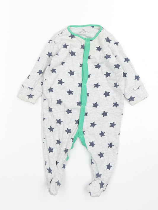 NEXT Boys Grey Spotted Cotton Babygrow One-Piece Size 3-6 Months  Snap