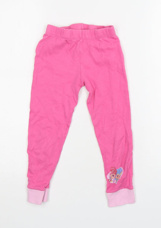 Dunnes Stores Girls Pink  Cotton  Pyjama Pants Size 4-5 Years