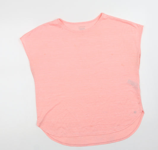 Dunnes Stores Womens Pink  Polyester Basic T-Shirt Size M Crew Neck