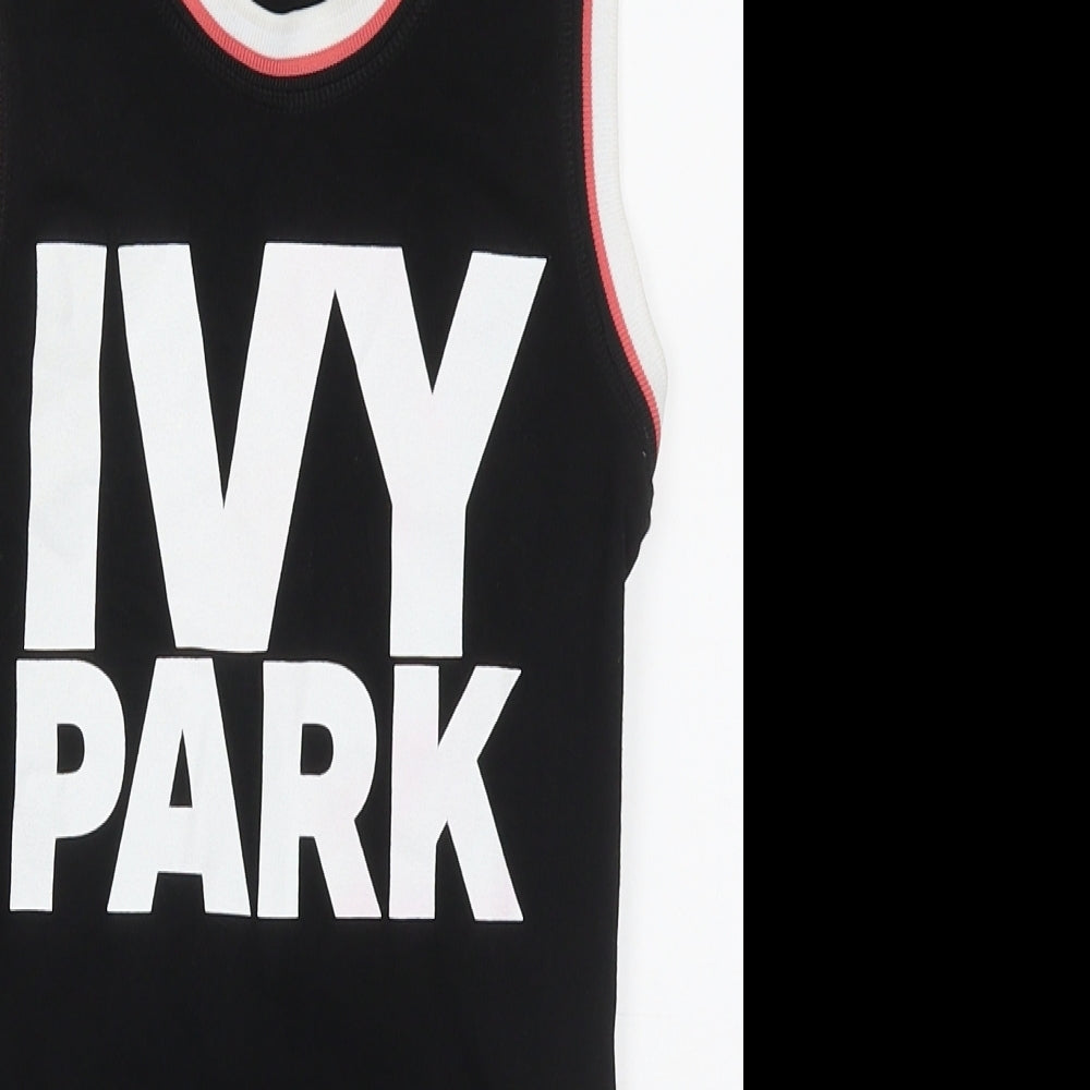 IVY PARK Womens Black  Cotton Bodysuit One-Piece Size 2XS  Buckle