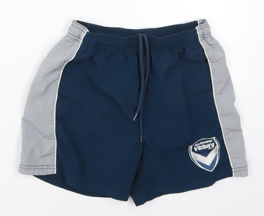 A-League Boys Blue  Polyester Utility Shorts Size 10 Years  Regular Drawstring - Melbourne Victory FC