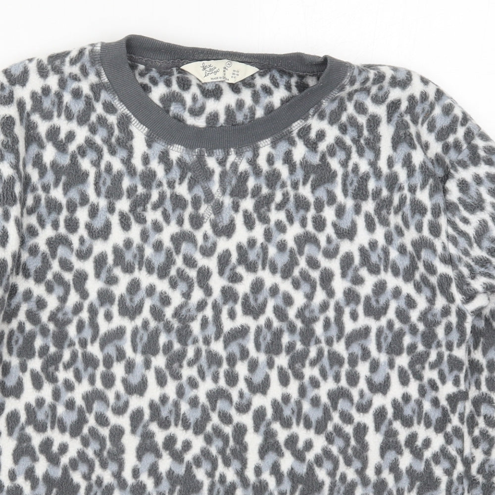 Primark Womens Grey Animal Print Polyester Top Pyjama Top Size 10