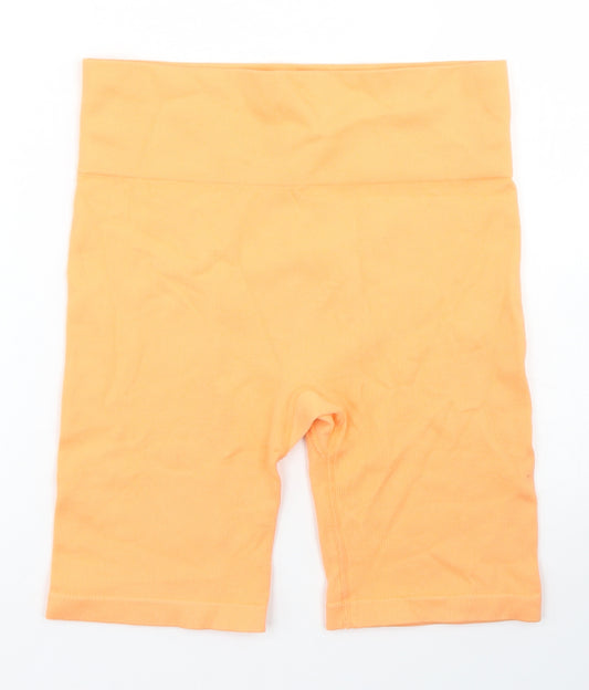 Primark Womens Orange  Nylon Biker Shorts Size M L8 in Regular