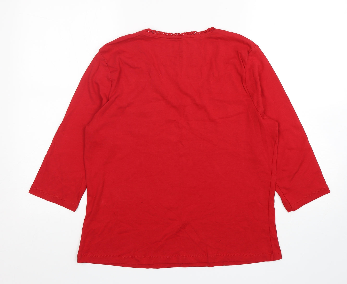 M&Co Womens Red Polka Dot Cotton Top Pyjama Top Size 2XL