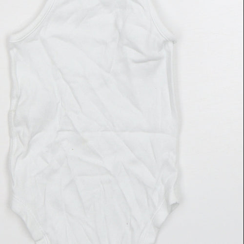Marks and Spencer Baby White Spotted Cotton Leotard One-Piece Size 18-24 Months  Snap