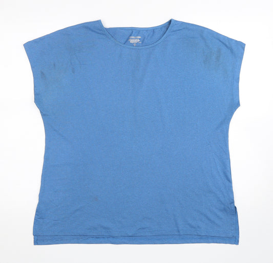 Dunnes Stores Womens Blue  Polyester Basic T-Shirt Size L Round Neck Pullover